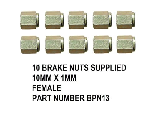 Image of XtemeAuto® BRAKE PIPE NUT FITTINGS metric imperial unf copper pipe brass tubing 3/16 TUBE (Brake Nuts 10mm x 1mm Female)
