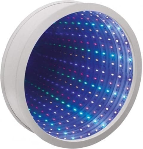 Image of Playlearn White Infinity Mirror | Light Up Sensory White Mirror 25cm Multi-Colour 42-LED