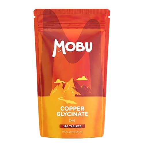 Image of Copper Bisglycinate 3mg 120 Tablets – Chelated Form – Immune System Support – Vegan UK Made – GMP Approved – MOBU