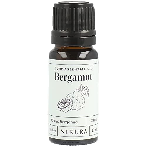 Image of Nikura Bergamot Essential Oil - 10ml | 100% Pure Natural Oils | Perfect for Aromatherapy, Diffusers for Home, Humidifier, Bath | Great for Self Care, Candle Making, Soap | Vegan & UK Made