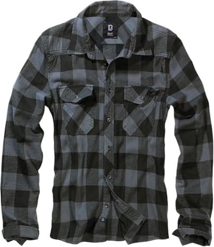 Image of Brandit Check Shirt Long Sleeve, color: black/grey, size: S