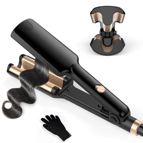 Image of UKLISS Hair Waver Mini Crimper, Pro Beach Waves Curler Beginner-Friendly, 3 Barrels Mermaid Waver, Lightweight & Compact Wave Curling Iron Crimpers for Women, Double Voltage