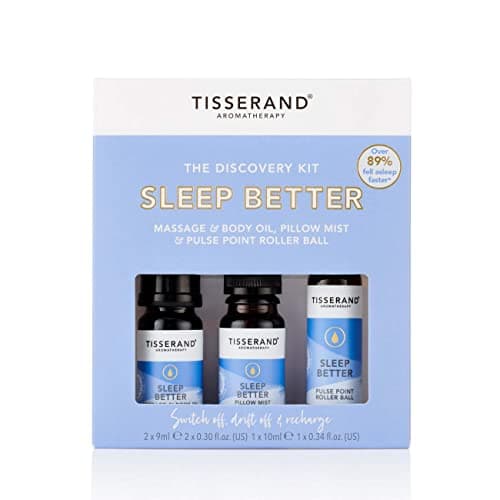 Image of Tisserand - Sleep Better Discovery Kit - Rollerball, Body Oil & Pillow Mist - 100% Natural Pure Essential Oils - 2x9ml, 1x10ml