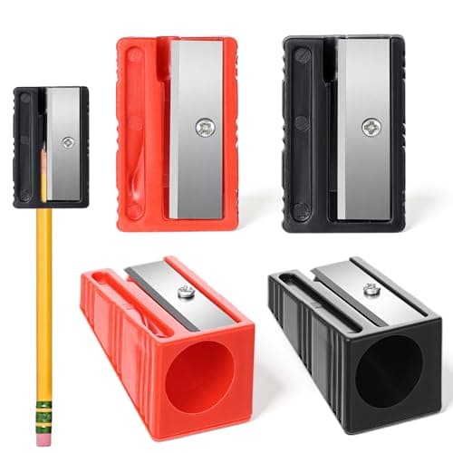 Image of 4 PCS Carpenter Pencil Sharpener, Manual Portable Woodworking Pencil Sharpeners Cutter Heavy Duty Manual Construction Pencils Sharpener for Woodworking Travel School Office
