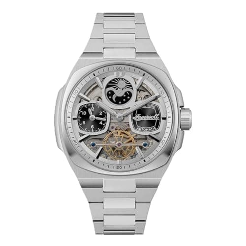 Image of Ingersoll The Spirit Mens 46.7mm Automatic Watch with Silver Dial and Silver Stainless Steel Bracelet I15802