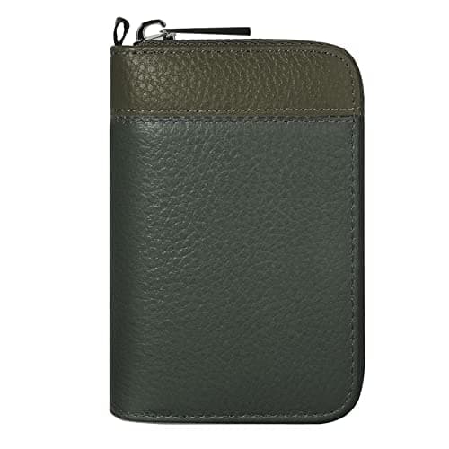 Image of GADIEMKENSD Card Holders Wallet for Men RFID Blocked Compact Genuine Leather Holder for Lanyard Credit Cards Case Travel Bus Oyster Business Bank Protector Pouch Sleeve Light Grey/Dark Grey