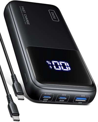 Image of INIU 65W Power Bank, 20000mAh Portable Charger, High Capacity USB C *2 + USB A External Battery Pack, Travel Powerbank for MacBook Pro iPad Steam Deck iPhone 17 16 Samsung S25 etc