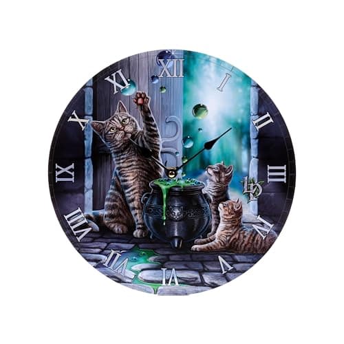 Image of Puckator Lisa Parker Hubble Bubble Cat and Kitten Picture Clock - Wall Clock Clocks - Mens Cute Cool Preppy Home Gaming Room Bedroom Office Decor Decoration - Asthetic Accessories Stuff Men Things
