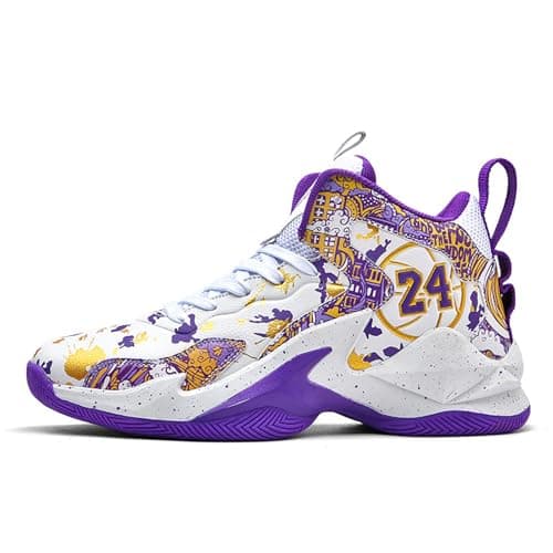 Image of Men's Basketball Shoes Fashion Printed Sneakers, Purple-2, 4