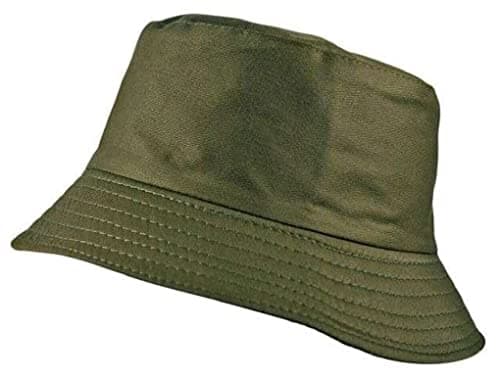 Image of ASD Accessories Bucket Hat Unisex Cotton Fisherman Sun Cap Summer Beach Fishing Bucket Hat for Mens Womens (Olive Green)
