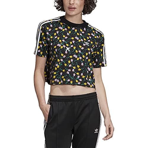 Image of Adidas Originals Women's Cropped All Over Print Tee T-Shirt, Multicolor, L