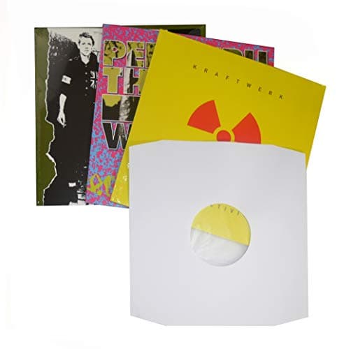 Image of 50x 12" Inch Anti Satic Inner Vinyl Record Sleeves Polylined LP Inner Sleeves White Paper Poly Lined vinyl album inner sleeves Vinyl lp inner sleeves anti static Bevelled LP inner sleeves HDPE