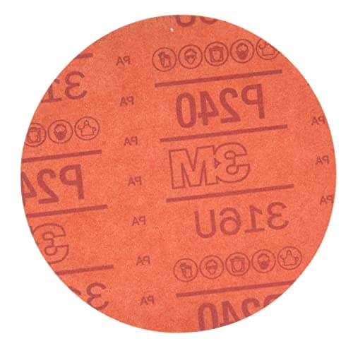 Image of 3M Hookit Red Abrasive Disc, 01220, 6 in, P240, 50 discs per carton