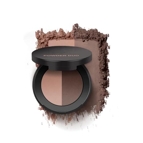 Image of Eyebrow Powder Duo for Define & Filling, Long Lasting Eyebrow Kit Enhance Natural Eye Brows Blending Easily Daily Makeup for Women, Compact Eye Powder Palette with Mirror (Chocolate)