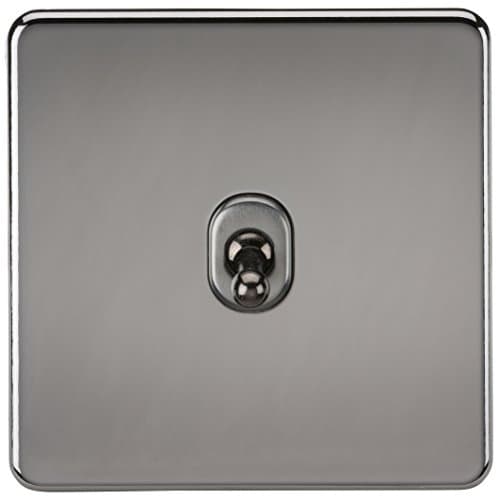 Image of Knightsbridge Screwless 10A 1G Intermediate Toggle Switch - Black Nickel