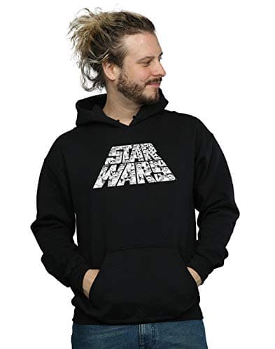 Image of Absolute Cult Star Wars The Rise Of Skywalker Trooper Filled Logo Men's Hoodie Black XXXXX-Large