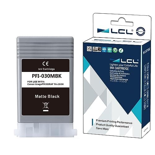 Image of LCL Compatible Ink Cartridge PFI030 PFI-030 PFI030MBK PFI-030MBK (1PK 55ml Matte Black) Replacement for Canon ImagePrograf TA-20 TA-30 TM-240 TM-340