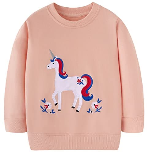 Image of TEDD Girls Sweatshirt for Kids Unicorn Cotton Top Casual Jumper Girl T Shirt Toddler Clothes Long Sleeve Pullover Winter Spring Age 11-12 Years