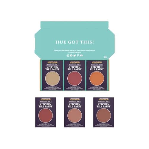 Image of Rust-Oleum Kitchen Wall Tile Paint in Matt Finish – Fiery Shades Tester Box