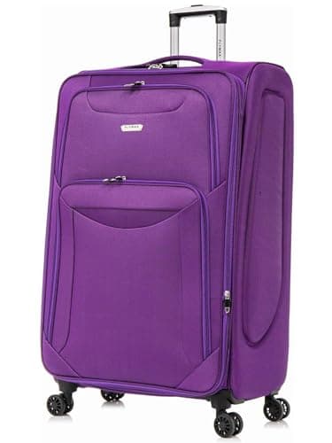 Image of FLYMAX 32" Extra Large Super Lightweight 4 Wheel Suitcase Luggage Expandable with Wheels Purple