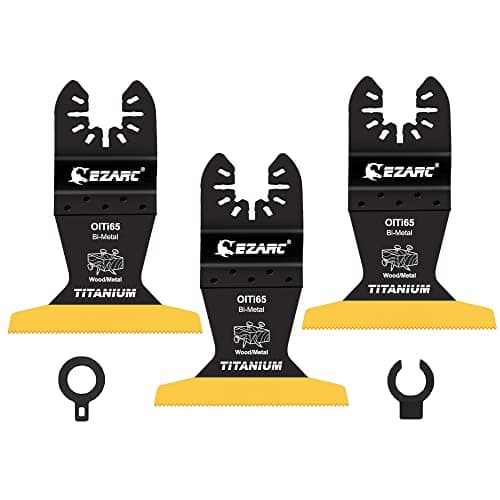 Image of EZARC Titanium Oscillating Saw Blades, 3PCS Extended Multitool Blades for Metal, Wood Nails, Screws Cutting, Plastic