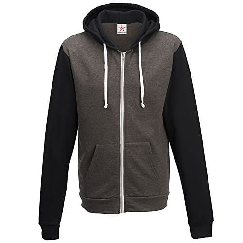 Image of Star and Stripes AWD Retro Grey Body Black Sleeve Zoodie full zip Hoodie S-XXL