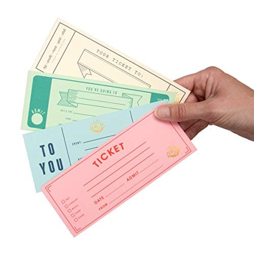 Image of Suck UK Coupon Book | Blank Tickets for Events | DIY Voucher Card | Retro Design Novelty Gift | Date Night Cards for Him & Her | Personalized Coupons | Hard Cover Custom Birthday Gift Vouchers