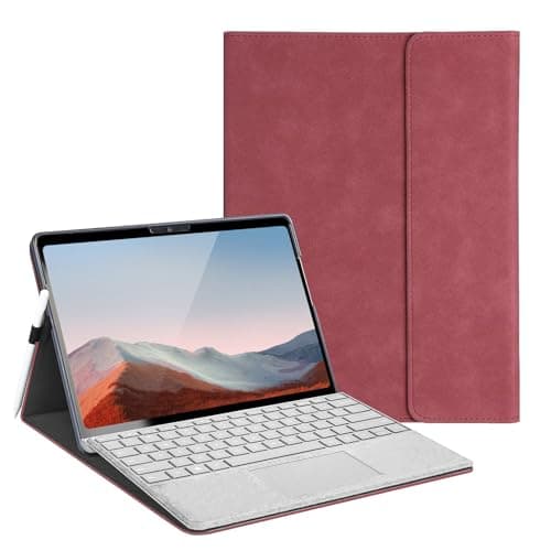 Image of Protective Case for 10-inch Microsoft Surface Go 4/3/2/1, Multiple Angle Viewing, Slim Lightweight Cover, Stylus Holder, Light Heat Dissation, Compatible with Type Cover Keyboard, Red