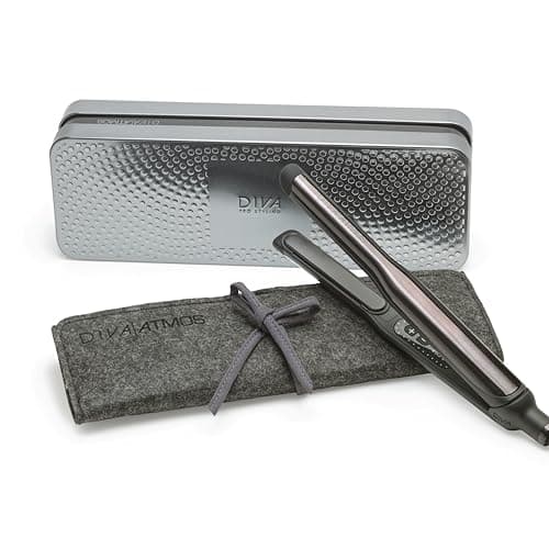 Image of Diva Pro Styling Atmos Professional Styler | Super Slim - 13mm | Adaptive Heat Technology Hair Straightener with MAK Oil-Infused Ceramic Plates