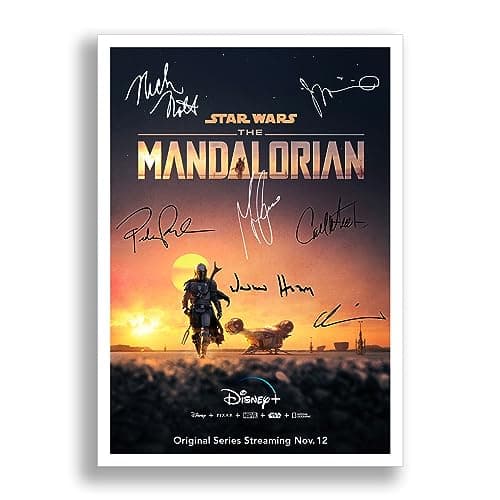 Image of The Mandalorian Season 2 Cast Signed Autograph A4 Poster Photo TV Show Series Framed Memorabilia Gift Star Wars (A4 Poster Only)