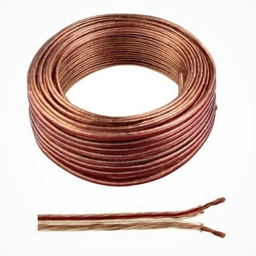 Image of electrosmart 10 Metres 2 Core Transparent/Clear Speaker Cable Wire 2 x 0.5mm Ideal for Car Audio & Home HiFi