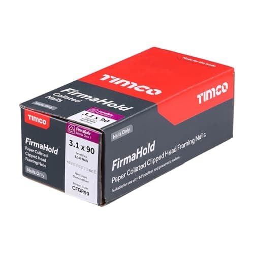 Image of Firmahold Gun Nails Without Gas Framing fit Paslode IM350 + 50mm 63mm 75mm 90mm (Galvanised, 3.1x90-1100pcs)