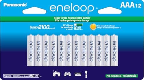 Image of Panasonic BK-4MCCA12FA eneloop AAA 2100 Cycle Ni-MH Pre-Charged Rechargeable Batteries, 12-Battery Pack