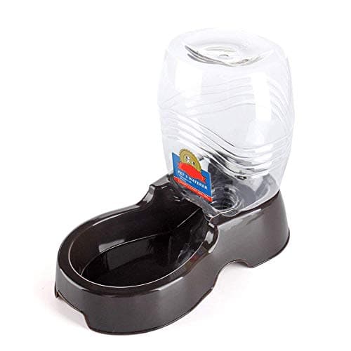 Image of Flexzion Automatic Gravity Pet Waterer for Cat & Dog - Non-Skid & Easy-Clean Auto Replenish Water Dispenser Drinking Bowl (1/4 Gallon/ 900ml), Black