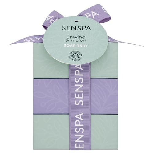 Image of SenSpa Unwind & Revive Soap Trio – 97% Natural Vegan Soap Gift Set for Her – Detox & Purify + Relax & Calm Bars – Luxurious Cleansing & Gifting Collection for Women