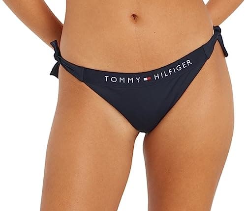 Image of Tommy Hilfiger Women’s Sport Side Tie Cheeky Bikini Bottoms, Blue (Desert Sky), M