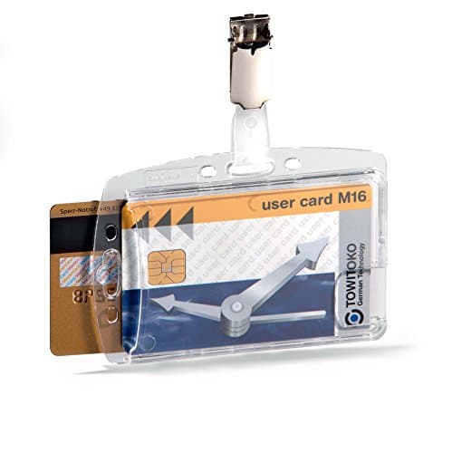 Image of Durable Enclosed Duo Security Pass Holder 54 x 85 mm Transparent | Holds Up to 2 ID/Security Cards | Pack of 25 | Ideal for Holding Swipe Cards, ID Cards, etc.