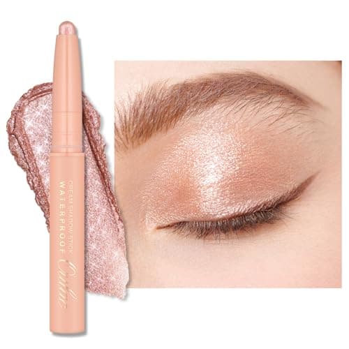 Image of Oulac Champagne Eyeshadow Pencil – Long-Lasting Creamy Blendable Texture, Vegan & Cruelty-Free Eye Makeup, 1.25g, WS02 Pink Rush