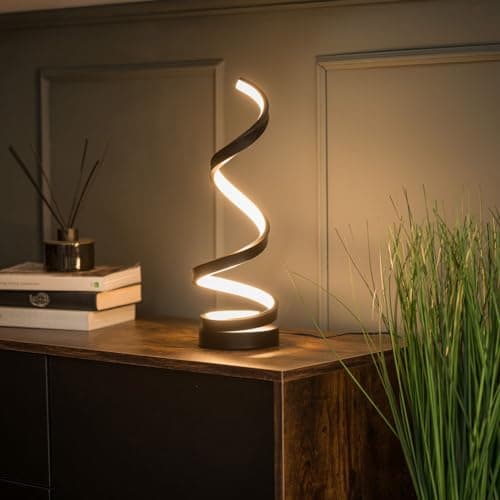 Image of ValueLights | Matt Black Twist Table Lamp with Integrated LED Touch Button | Table Lamps, Home Décor & Improvement Essential