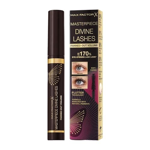 Image of Max Factor Divine Lashes Mascara Black Brown 002, Ultimate Volume, Flutter Technology, 420-Fibre Silhouette Brush, Smooth & Clump Free, All Day Wear