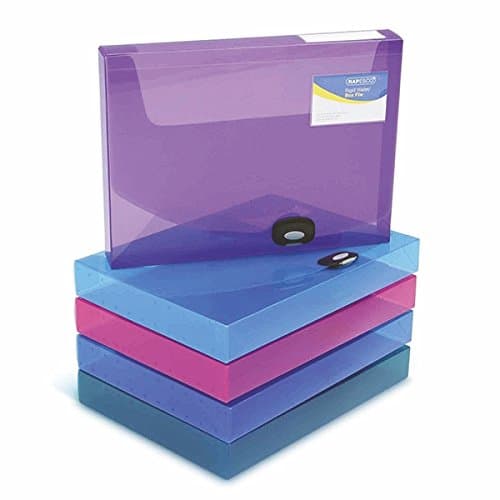 Image of Rapesco A4 Rigid Wallet Box File 40mm Assorted [Pack of 5]