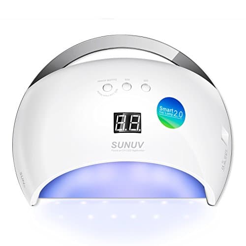 Image of UV LED Nail Lamp, SUNUV Gel Nail Polish Dryer with 30/60/99S Timer Sensor Removable Bottom Tray for Home and Salon