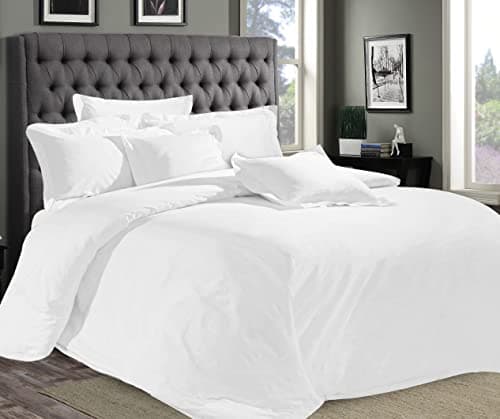 Image of Sapphire Collection Egyptian Cotton 800 ''TC Hotel White Bedding Set Duvet Cover Solid (King)