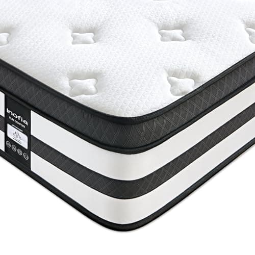 Image of Inofia King Size Mattress Memory Foam 5FT, 11 Inch Hybrid Sprung Mattress with Fire Resistant, Responsive Zoned Support & Motion Isolated,100 Night Home Trial, LUXE Collection