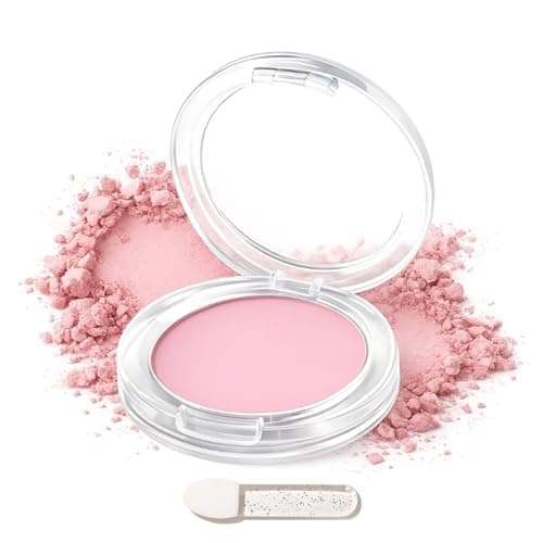 Image of Peach Red Blusher Powder With Creamy Sheer Finish - Natural Radiant Glow Buildable Makeup For Daily Face Colour, Mature Skin Baked Formula Compact, Soft Powder Blush for Cheeks, Hinged Portable Case