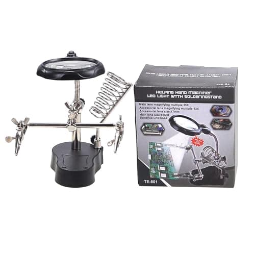 Image of Magnifying Stand Tool - LED Auxiliary Tool with Clip.Clip on Magnifier with LED Light, Auxiliary Tool for Electronic Repair, Designed for Motherboard Repair, Hardware Work, Precision Inspection,