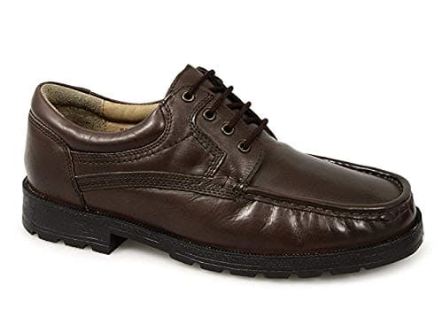 Image of Mens Brown Softie Leather 4 Eye Apron Gibson Shoe - Brown - size UK Mens Size 12