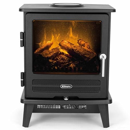 Image of Dimplex Willowbrook Optimyst Water Vapour Electric Stove Fire, Real Flame Effect, Black Fireplace, Log Fuel Bed, 1000W/2000W Fan Heater, Adjustable Thermostat, Remote Control
