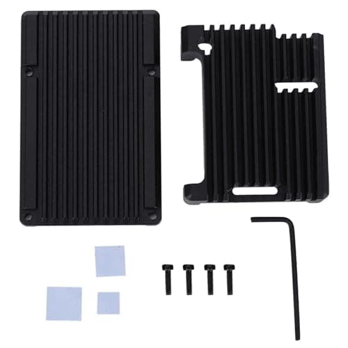 Image of Raspberry Pi Case Black Aluminium Alloy Rectangular RaspberryPi 3 Model B 2b/3b+ Motherboard Shell Box Without Fan