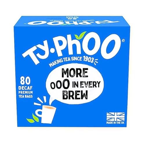 Image of Typhoo Decaf Luxury Tea Bags 80 Pack 250g – Smooth & Full-Flavour Decaffeinated Black Tea – Everyday Brew – Includes Gifty Goodness Shopping List